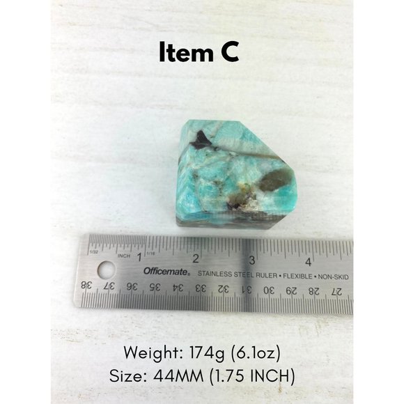 Amazonite Free Form, 174G Amazonite FreeForm, Amazonite Palm Stone, 44MM - Picture 5 of 6